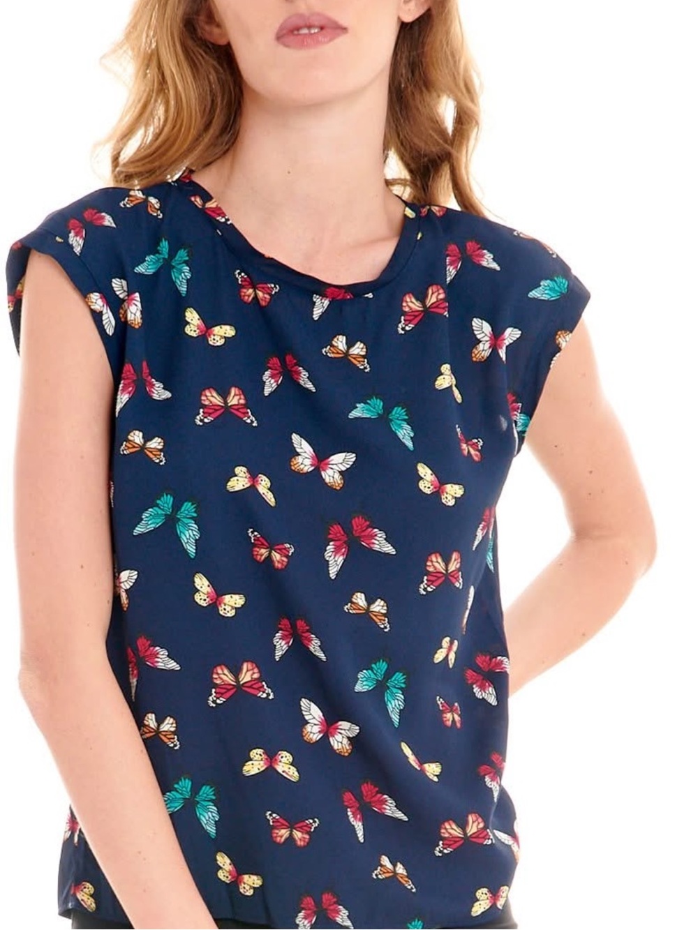 ABERCROMBIE & FITCH Navy Butterfly Print Top🌟Bundle & Save 2/$30🌟